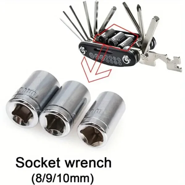 Multifunctional 16 In 1 Portal Bike Tool Kit - Image 3